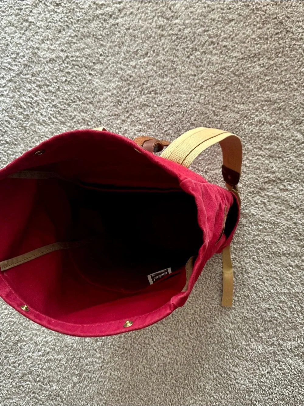 ARCHIVAL Red Canvas Roll-Top Men's Ruck sack-